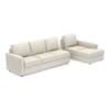 Apollo Sofa (Colour : Pearl, Cushion : Hard, Back Type : Regular, Seating Capacity : Right Aligned 3 Seater + Right Aligned Chaise + Ottoman)