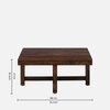Sheesham Wood Coffee Table Set in Provincial Teak Finish With Cushioned Stools