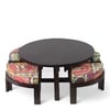 Nashville Sheesham Wood Coffee Table With 4 Stools Set In Mahogany Finish