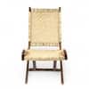NatWest Sheesham Wood Vintage Balcony Chair in Natural Jute Rope Canning