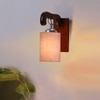 Devansh Solid Wood Electric Wall Light in Brown Colour with Grey Shade Count of 1 Light