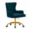 Doe Buck Adan Modern Teal Velvet Office Chair