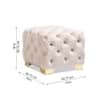 Doe Buck Damira Upholstered Velvet Tufted Ottoman in Pink Colour with Gold Base
