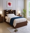 Mavora Single Bed With Headboard Storage Storage In Columbian Walnut Finish