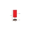 Elliot Red cotton table lamp with Square Brown Wood Base