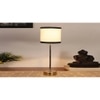 White & Black cotton with Metal Gold Table Lamp