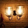 Devansh Metal Electric Wall Light in black Colour with Lavender Shade Count of 2 Lights