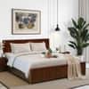 Jivanta Hydraulic Solid Wood Bed Queen Size in Tobacco Colour