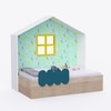 Little Hut Bed 6X4 Drawers On Wheels In Teal Colour53