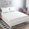 Leo White Solid 210 TC Cotton King Size Bedsheet with 2 Pillow Covers