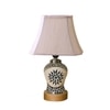 Devansh Off-White Cotton Rectangular Shade Lamp With Wood & Mosaic Glass Base For Decoration/Office/Home/Gifting/Study For Decoration/Office/Home/Gifting/Study