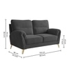 Osbert Velvet 2 Seater sofa in Dark Grey color