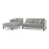 Lewis Sectional Sofa (Colour : Vapour Grey, Cushion : Hard, Seater : Left Aligned 3 Seater + Left Aligned Chaise)