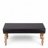 Bestone Sheesham Wood Accent Dining Bench in Black Leatherite Teak Finish
