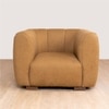 Fior Solid Wood One Seater Sofa in Brown Colour