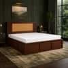 Aaranya Solid Wood Comfort King Bed Hydraulic Storage Provincial Teak Finish Mattress 72 x 78 Inches