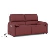 Leeroy Leather Two Seater Motorized Recliner in Red Dahlia Colour