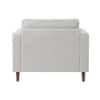 Bruch Boucle Fabric Arm Chair in White Colour
