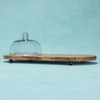 Ireka Homes Dome n Dime Acacia Wood Cake Stand with Glass Dome