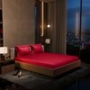 Stoa Paris 300TC UltrSatin Double Bedsheet Set Satin Double Flirty Red