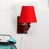 Devansh Solid Wood Electric Wall Light in Red Colour with Red Shade Count of 1 Light