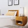 Hexa Engineered Wood Modern Single Bed With Headboard With Storage In Frosty White And Giant Wood