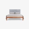 Toshi Solid Wood Queen Non Storage Bed in Grey Colour