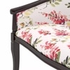 Florence Loveseat 2 Seater In Mahogany Finish With Caramine Cassia Red Floral Print Colour