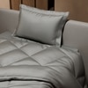 Stoa Paris Comforter for Single Bed, 300TC Satin Comforters in Harbour Mist Grey