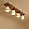 Hexagon Brown Solid Wood Ceiling Light
