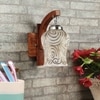 Devansh Solid Wood Electric Wall Light in Brown Colour with Multi Shade Count of 1 Light
