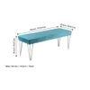 Belmont Sheesham Wood Accent 3 Seater Bench With Metal Legs In Turquoise Sea Velvet