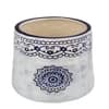 White and Blue Embroidered Ceramic Vase