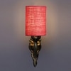 Devansh Metal Electric Wall Light in Antique Gold Colour with Pink Shade Count of 1 Light