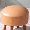 Brick Brown Faux Leather Ottoman Set Of 2