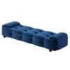 Melon Velvet 5 Feet Ottoman Bench in Navy Blue Color