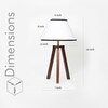 Griffith hand crafted Solid wood walnut finish Tripod Table Lamp White & Black Cotton Shade