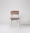 Rota Solid Wood Dining Chair In White and Natural Finish