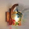Devansh Solid Wood Electric Wall Light in Brown Colour with Multi Shade Count of 1 Light