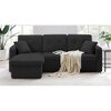 William Solid Wood Sofa cum Bed in Black
