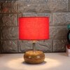 Sienna Red cotton & solid wood table lamp