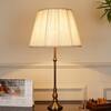 Troy Brass Table Lamp with Off White Linen Shade