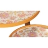 Pink and Yellow Floral Round Nesting Tables with Wooden Legs, Side Tables, Wooden Tables, Living Room Decor by A Tiny Mistake