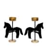 Desert Art Metal Handpainted Horse Tealight Holder Set of 2
