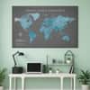 Truss Grey Blue World Map Printed Framed Canvas Wall Canvas Wall Prints Set of 2 Multicolor Matte