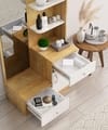 Hexa Red Wooden Dressing Table in Giant Wood and Frosty White Colour