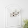 Minimal 2 Light Metal Nickel Finish Wall Light With Frosted White Glass