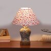 Devansh Conical Multi Cotton Shade Lamp With Wood & Mosaic Glass Base For Decoration/Office/Home/Gifting/Study For Decoration/Office/Home/Gifting/Study -(10X10X14.5) Inches -A