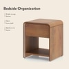 Hiro Solid Wood Bedside Table In Amber Walnut Finish