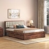 Florence Solid Wood Queen Size Drawer Storage Bed In Teak Finish